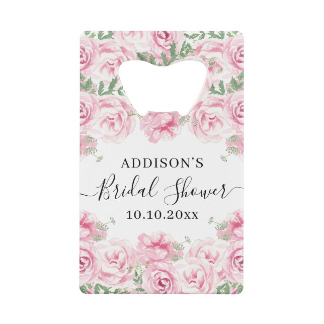 Elegant Watercolor Roses Bridal Shower (Front)
