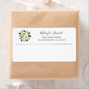 Elegant Watercolor Roses Business Return Address