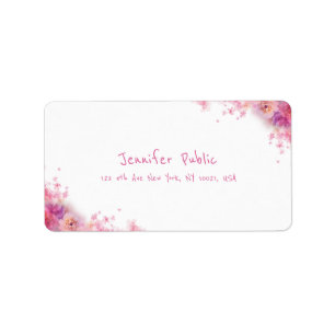 Elegant Watercolor Roses Floral Modern Hand Script Label