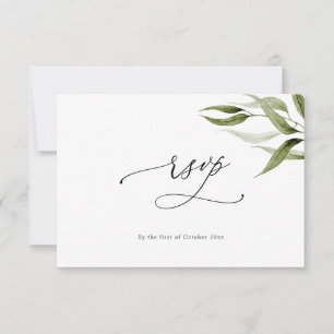 Elegant Watercolor Rustic Eucalyptus RSVP Invitation