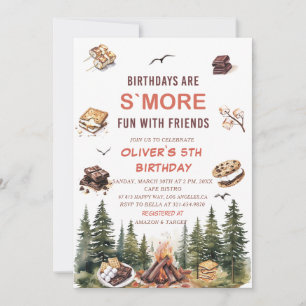 Elegant Watercolor S`more to love fall birthday p Invitation