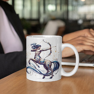 Elegant Watercolor Sagittarius Zodiac Custom Mug
