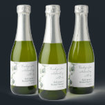 Elegant Watercolor Script Eucalyptus Bridal Shower Sparkling Wine Label<br><div class="desc">Eucalyptus Greenery Watercolor Bridal Shower Thank You Sparkling Wine Label that you can easily customise for your special event and annual occasions.</div>