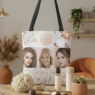 Elegant Watercolor Script Logo Photo Makeup Studio Tote Bag
