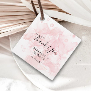 Elegant Watercolor Script Wedding Thank You Gifts Favour Tags