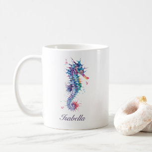 Elegant Watercolor Seahorse  Coffee Mug