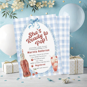Elegant Watercolor she is ready to pop Baby Showe Invitation