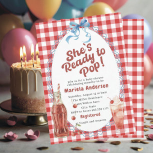 Elegant Watercolor she is ready to pop Baby Showe Invitation
