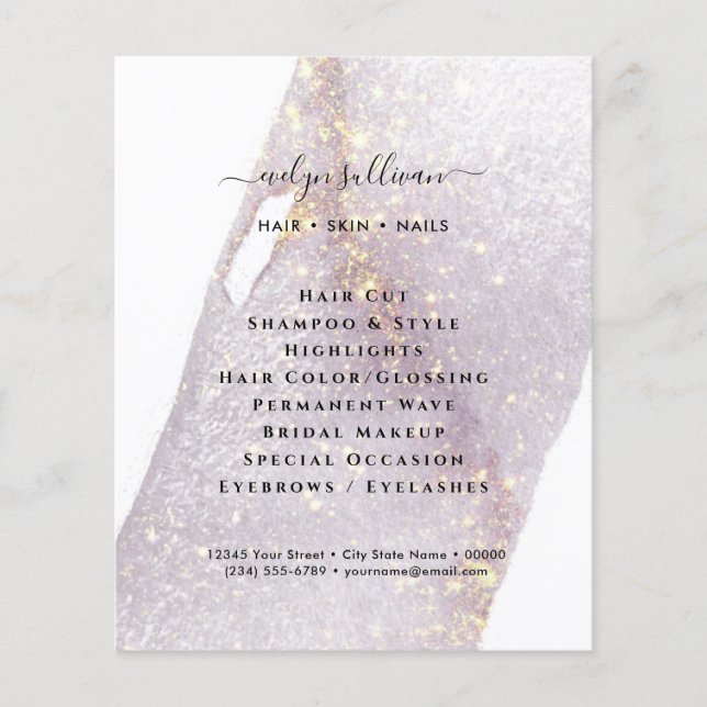 Elegant Watercolor Shimmer Flyer (Front)
