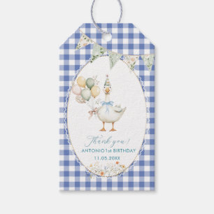 Elegant Watercolor Silly goose 1st birthday Gift Tags