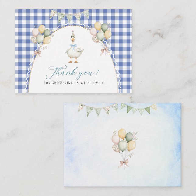 Elegant Watercolor silly goose birthday party Card (Front/Back)