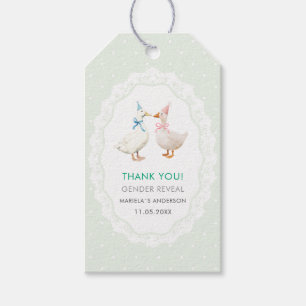 Elegant Watercolor Silly goose gender reveal Baby Gift Tags
