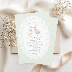 Elegant Watercolor Silly Goose gender reveal Baby Invitation