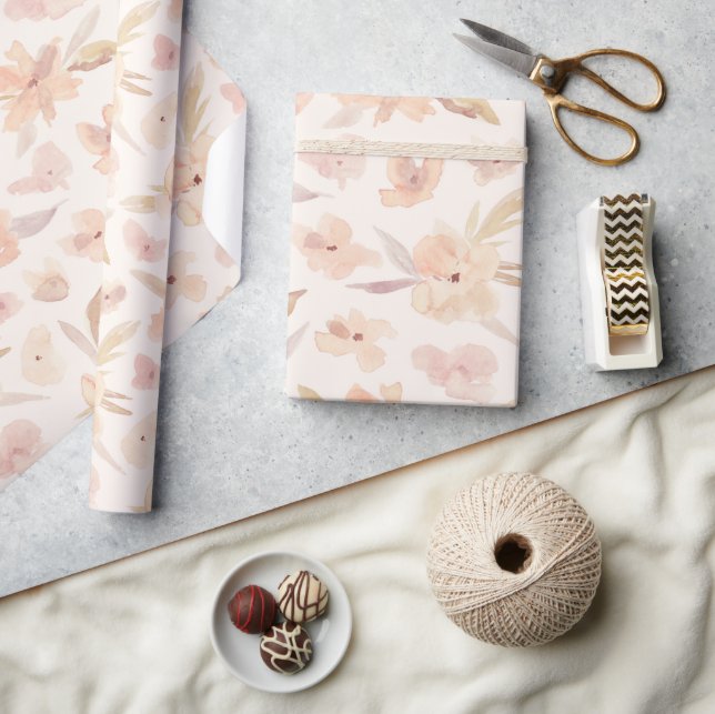 Elegant Watercolor Soft Floral Wrapping Paper (Crafts)