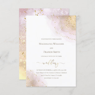 elegant watercolor splash  wedding Invitation