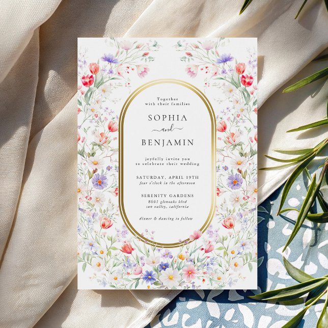Elegant Watercolor Spring Pastel Floral Wedding Invitation (Creator Uploaded)
