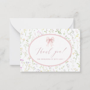 Elegant Watercolor spring wildflowerFlat Note Card