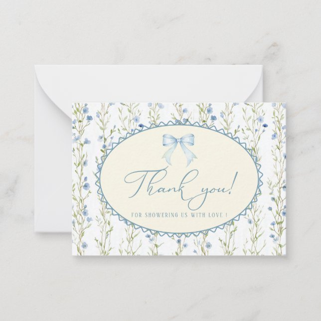 Elegant Watercolor spring wildflowerFlat Note Card (Front)