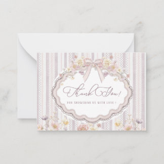 Elegant Watercolor spring wildflowerFlat Note Card