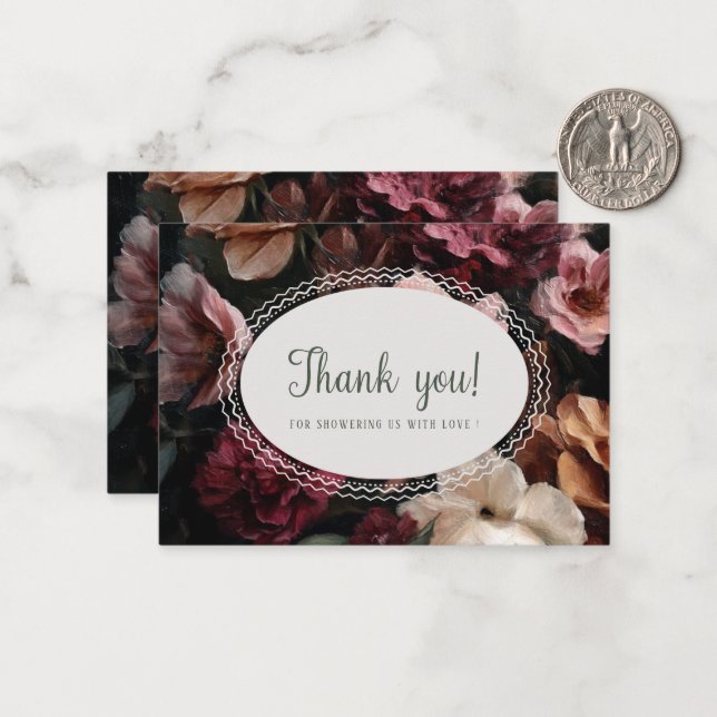 Elegant Watercolor spring wildflowerFlat Note Card (Front/Back In Situ)