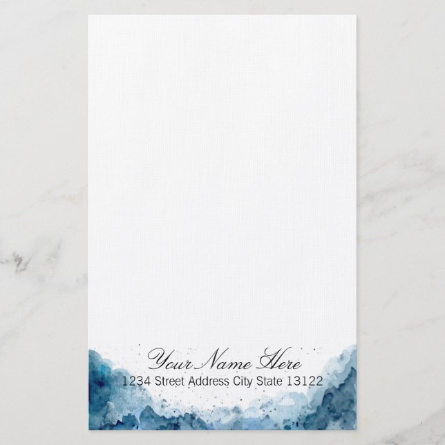 Elegant Watercolor Stationery (Front)