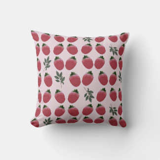 Elegant Watercolor Strawberry Accent Cushion