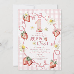 Elegant watercolor  strawberry biFlat Holiday Card
