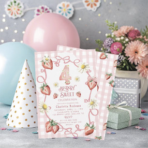 Elegant watercolor  strawberry biFlat Holiday Card