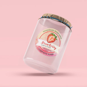 Elegant Watercolor Strawberry Jam Classic Round S Sticker