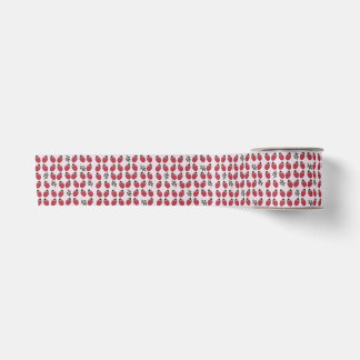 Elegant Watercolor Strawberry Party Favor Satin Ribbon