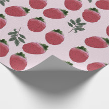 Elegant Watercolor Strawberry Wrapping Paper