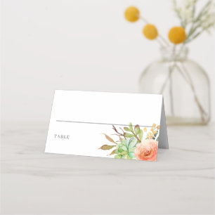 Elegant Watercolor Succulent Wedding Place Card