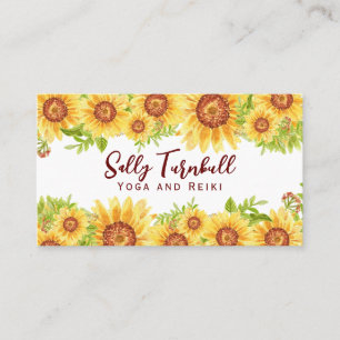 Elegant Watercolor Sunflower Business Card