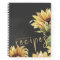 Elegant Watercolor Sunflower Name Recipe Book