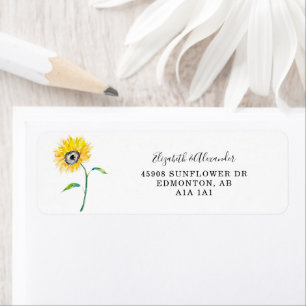 Elegant Watercolor Sunflower Wedding Script Chic