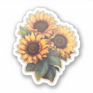 Elegant Watercolor Sunflowers Floral