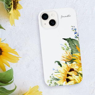 Elegant Watercolor Sunflowers Floral Personalised Case-Mate iPhone Case