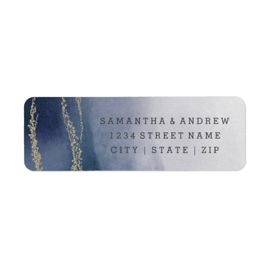 Elegant Watercolor Surf Wedding Return Address Return Address Label