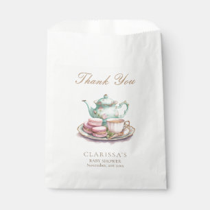 Elegant Watercolor Tea Party Baby Shower Favour Bags