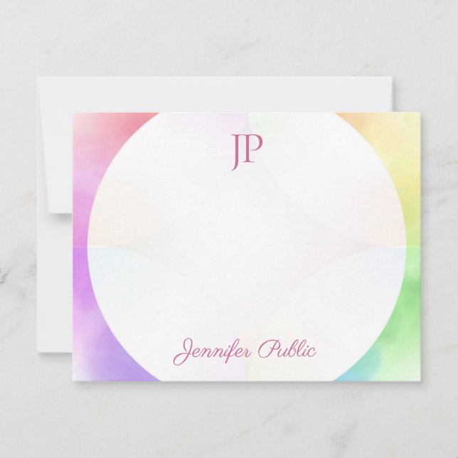 Elegant Watercolor Template Script Monogram Modern (Front)