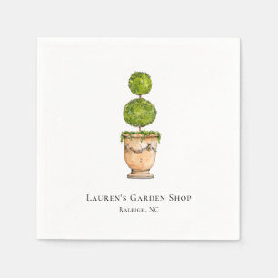 Elegant watercolor topiary  napkin