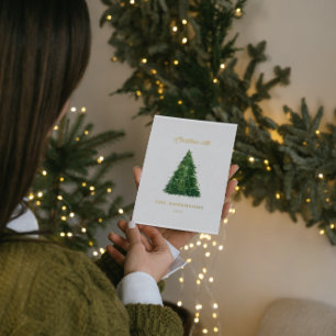 elegant watercolor tree christmas with holidays h foil holiday postcard