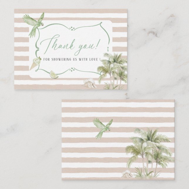Elegant Watercolor Tropical Beach Palm Bridal show Card (Front/Back)