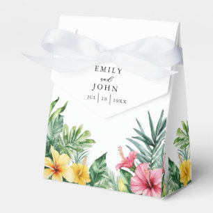 Elegant Watercolor Tropical Floral Wedding Favour Box