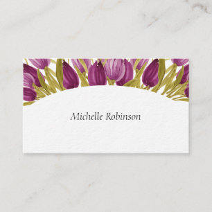Elegant Watercolor Tulip Flowers Professiona Business Card