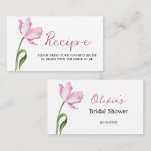 Elegant Watercolor Tulips Bridal Shower Recipe