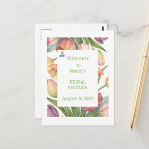 Elegant Watercolor Tulips Postcard