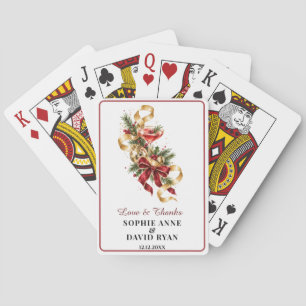 Elegant Watercolor Vegas Holiday Gold Wedding Playing Cards