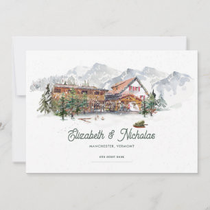 Elegant Watercolor Venue Illustration   Digital Invitation