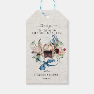 Elegant Watercolor Viking   Wedding Thank You Gift Tags